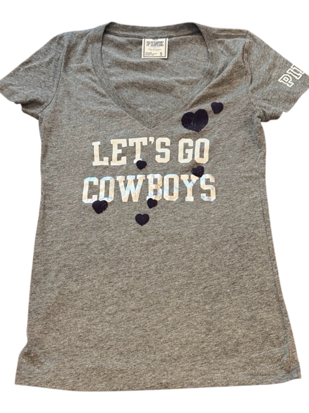 Dallas Cowboys Tee Shirt, Victoria’s Secret PINK, Gray, Size Small, Vintage!
